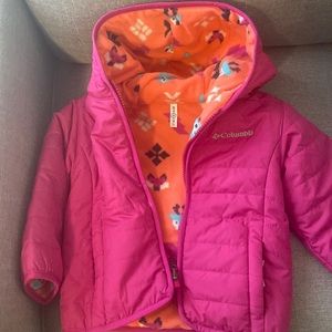 Pink reversible Columbia Toddler jacket
